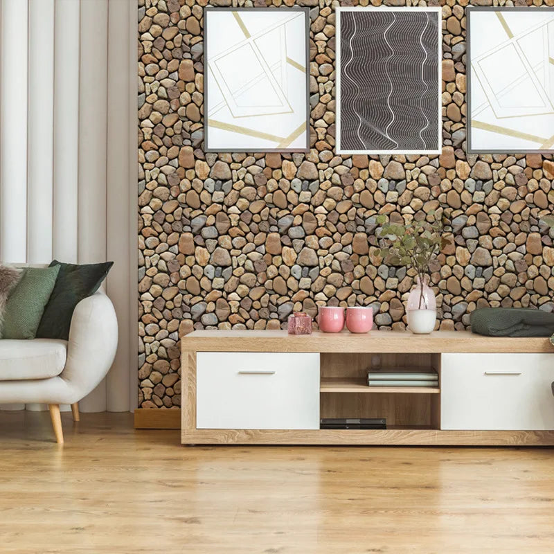 -adhesive Wall Stickers TV Background Wall Paper Cobblestone Wallpaper Wall Decoration Bathroom Retaining Waterproof