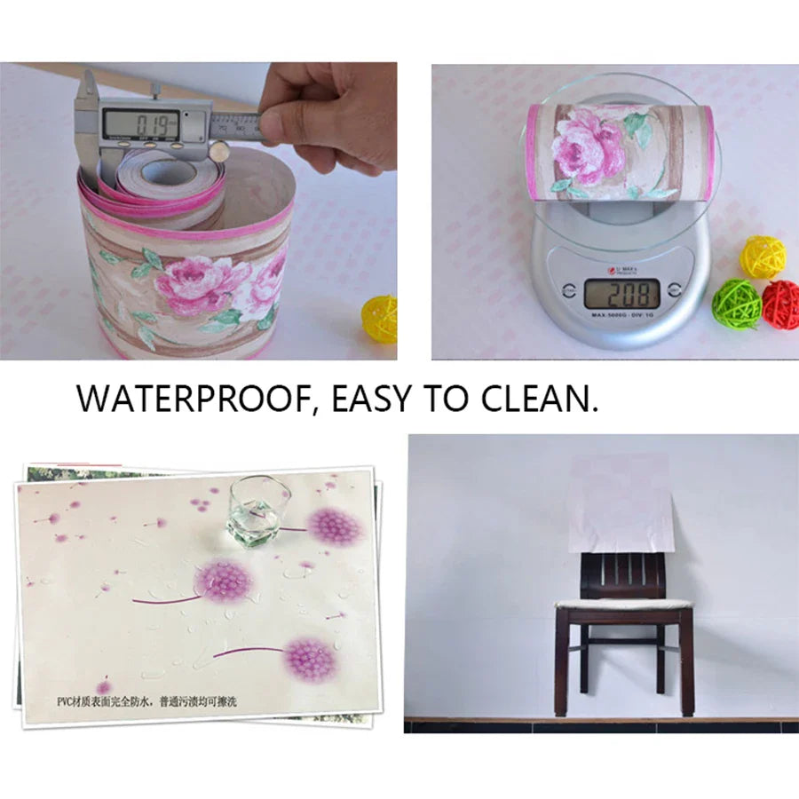 -Adhesive Waistline Wall Stickers Living Room Skirting Line Kitchen Bathroom Waterproof Kindergarten Decorative Film