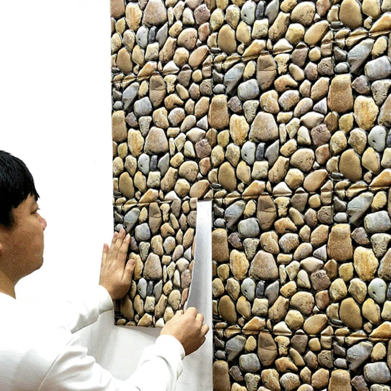 -adhesive Wall Stickers TV Background Wall Paper Cobblestone Wallpaper Wall Decoration Bathroom Retaining Waterproof