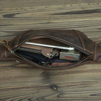 Waist Bag Mini Travel Fanny Chest Pack Cowhide Belt Bag Male Small Waist Bag