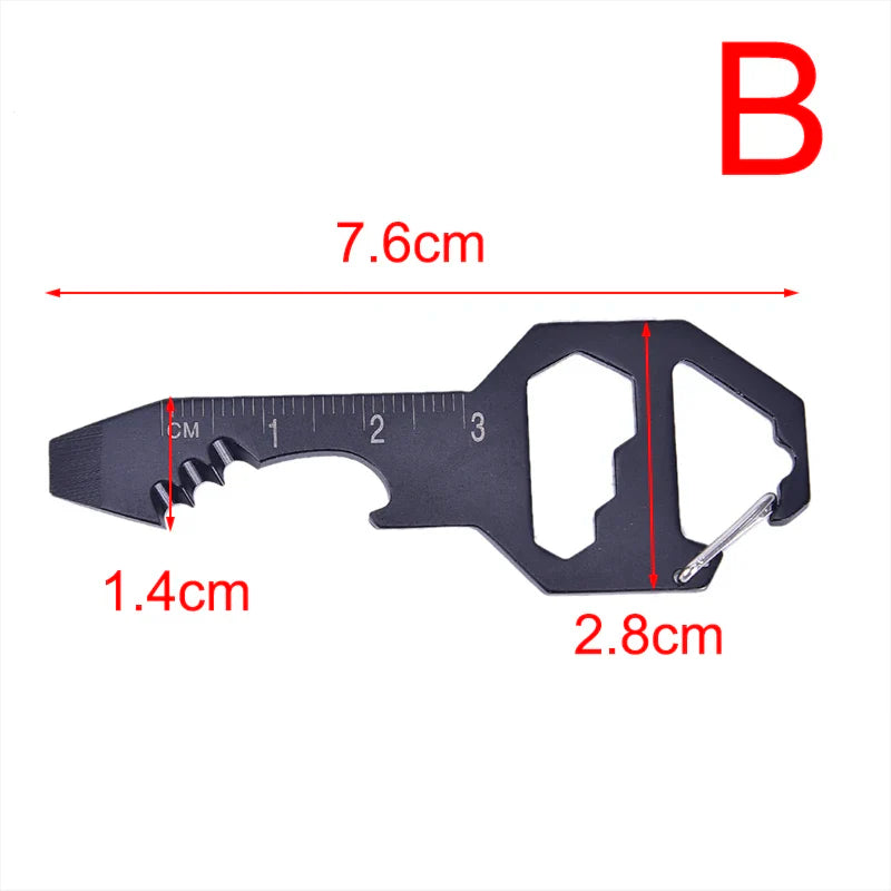 Multitools EDC Stainless Steel Keychain Outdoor Survival Gear Gadget Bottle Opener Multi Pocket Tool Pendant Keyring