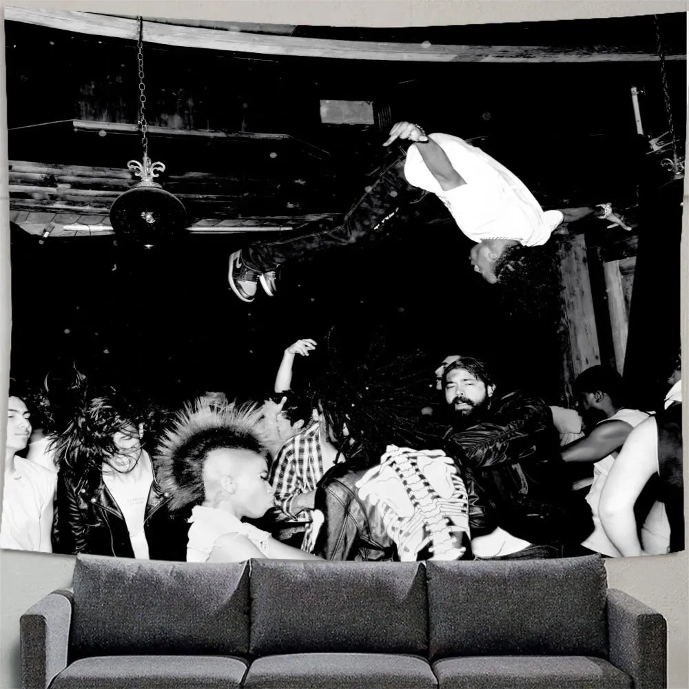 Playboi Carti Die Lit Tapestry Green Day American Idiot Tapestries Drawing Model Of The Robot Arm Wall Hanging Home Decoration