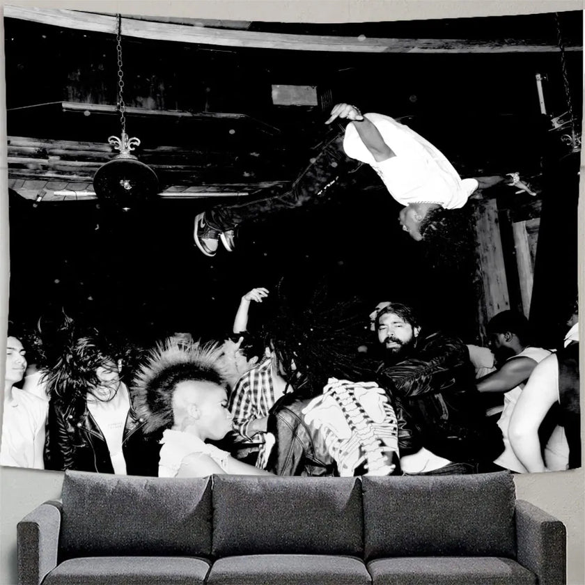 Playboi Carti Die Lit Tapestry Green Day American Idiot Tapestries Drawing Model Of The Robot Arm Wall Hanging Home Decoration