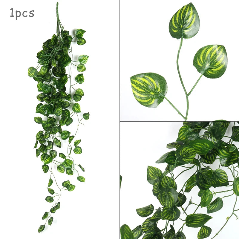 190cm Hiedra Artificial Plants Green Leaves Ivy Leaf Garland Fake Foliage Wedding Jungle Party Home Garden Wall Hanging Decor