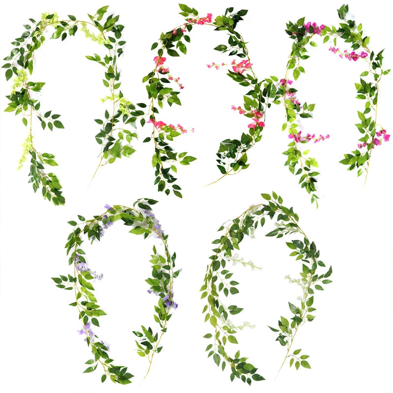 190cm Hiedra Artificial Plants Green Leaves Ivy Leaf Garland Fake Foliage Wedding Jungle Party Home Garden Wall Hanging Decor