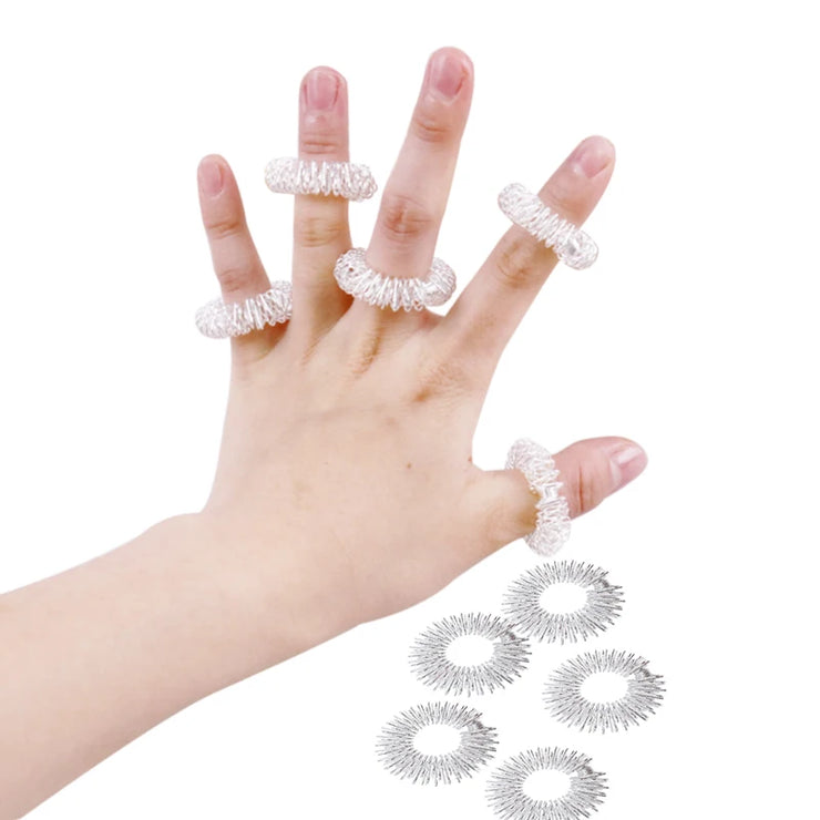 100pcs Finger Massage Ring Acupuncture Acupressure Health Care Body Fatigue Pain Stress Relief Help Sleep Tools