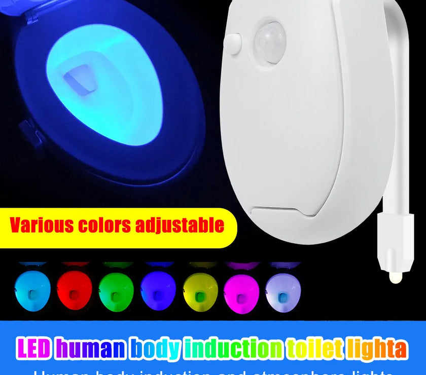 7 Color Smart PIR Motion Sensor Toilet Seat Night Light Waterproof Backlight For Bowl LED Luminaria Lamp WC Light Home Supply
