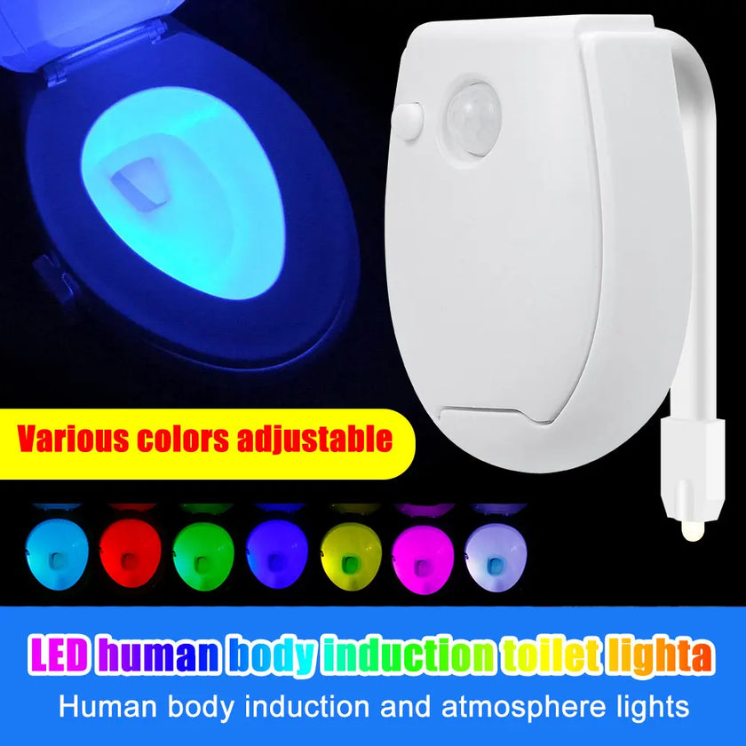 7 Color Smart PIR Motion Sensor Toilet Seat Night Light Waterproof Backlight For Bowl LED Luminaria Lamp WC Light Home Supply