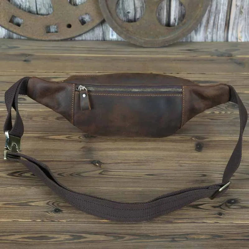 Waist Bag Mini Travel Fanny Chest Pack Cowhide Belt Bag Male Small Waist Bag