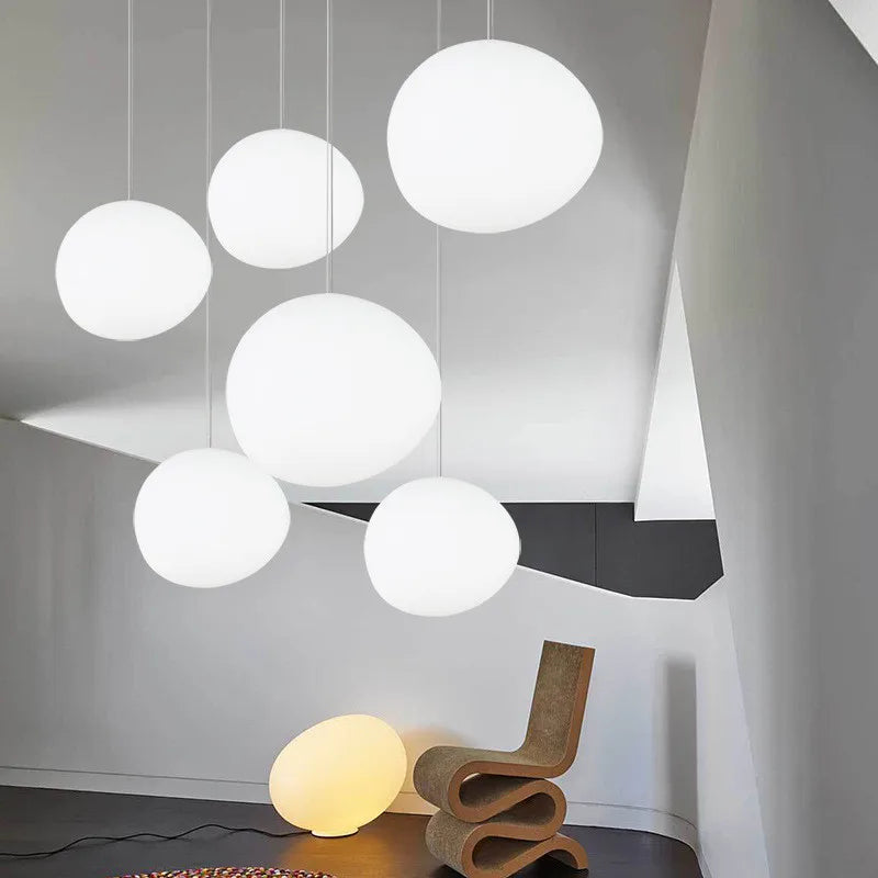 Foscarini Gregg Pendant Lamp White Bubble Glass lampshades lamp italian design Indoor home Kitchen restaurant stair light
