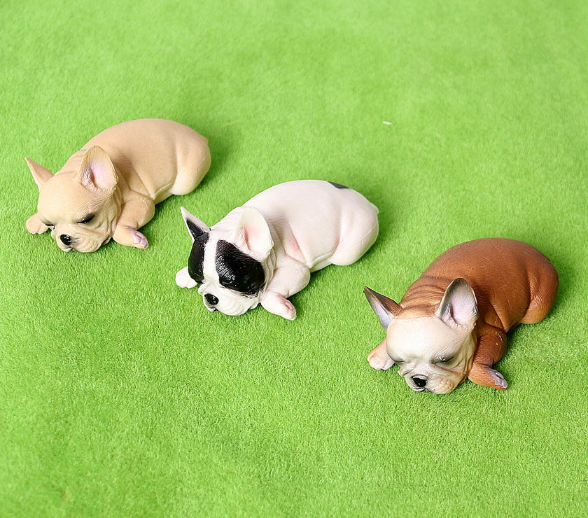 Realistic French Bulldog Figurines Solid Dog Model Figures Toys Christmas Birthday Gift Party Decoration for Kids Toddlers