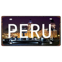 Peru Lima Cusco Car License Metal Pate Tin Sign Retro Rusted Art Craft Wall Poster Decor
