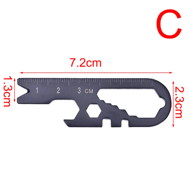 Multitools EDC Stainless Steel Keychain Outdoor Survival Gear Gadget Bottle Opener Multi Pocket Tool Pendant Keyring