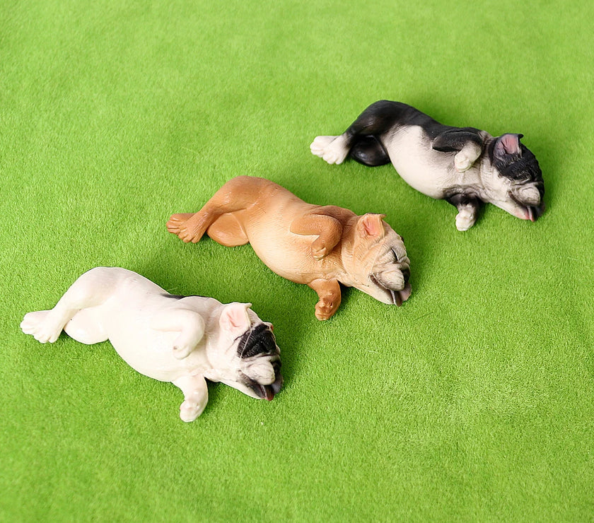 Realistic French Bulldog Figurines Solid Dog Model Figures Toys Christmas Birthday Gift Party Decoration for Kids Toddlers