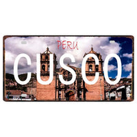 Peru Lima Cusco Car License Metal Pate Tin Sign Retro Rusted Art Craft Wall Poster Decor