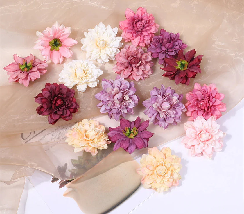 Wedding Home Decoration DIY Wreath Gift Box Scrapbooking Craft Fake Flower Head