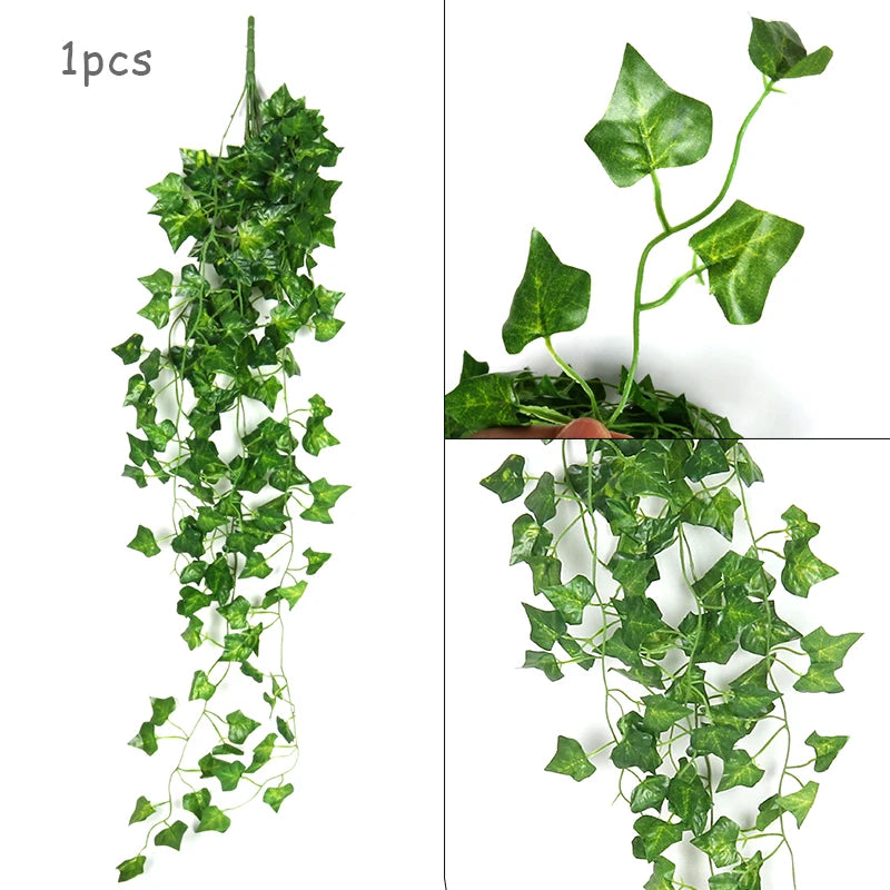 190cm Hiedra Artificial Plants Green Leaves Ivy Leaf Garland Fake Foliage Wedding Jungle Party Home Garden Wall Hanging Decor