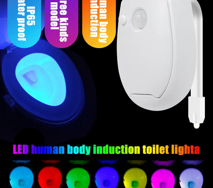 7 Color Smart PIR Motion Sensor Toilet Seat Night Light Waterproof Backlight For Bowl LED Luminaria Lamp WC Light Home Supply
