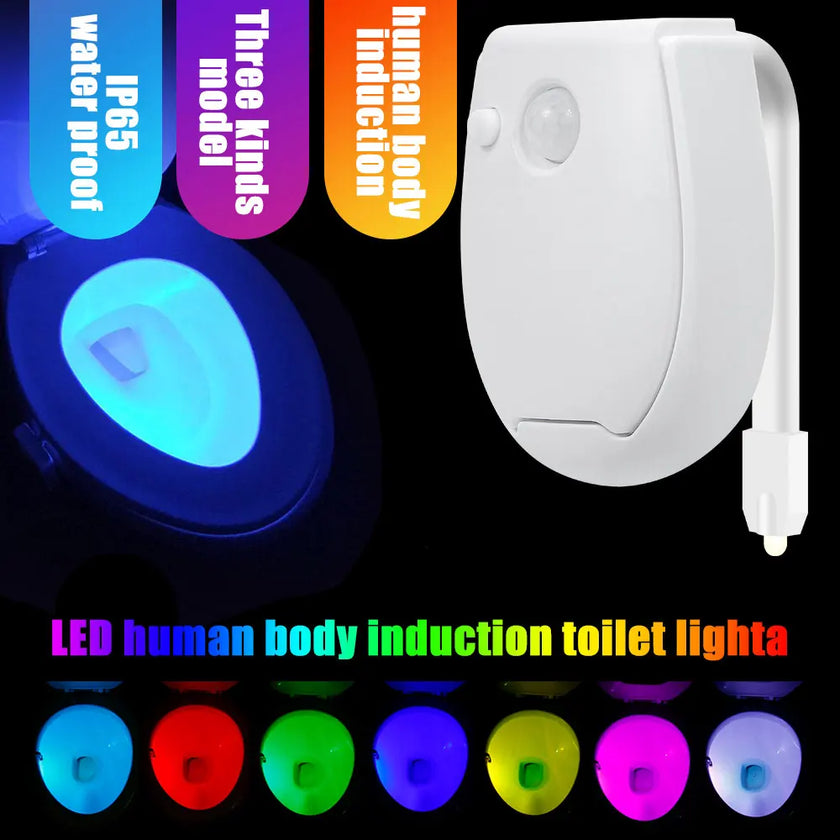 7 Color Smart PIR Motion Sensor Toilet Seat Night Light Waterproof Backlight For Bowl LED Luminaria Lamp WC Light Home Supply