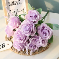 Artificial Blue Roses Flowers Silk Rose Flower Bouquet Artificial Flowers Home Garden Decoration Wedding Roses Fake Flowers