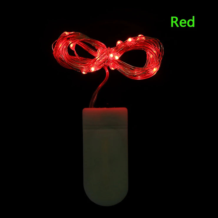 2M 5M 50LED Silver Wire Fairy Garland Lamp LED String Lights Christmas Wedding Home Party Decoration Powered By CR2032 Battery