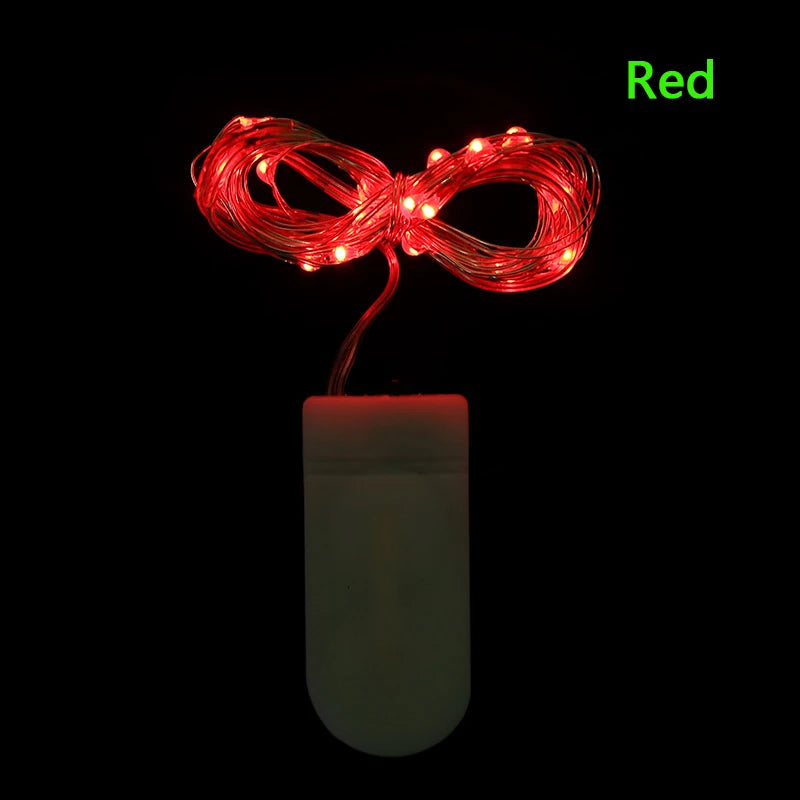 2M 5M 50LED Silver Wire Fairy Garland Lamp LED String Lights Christmas Wedding Home Party Decoration Powered By CR2032 Battery