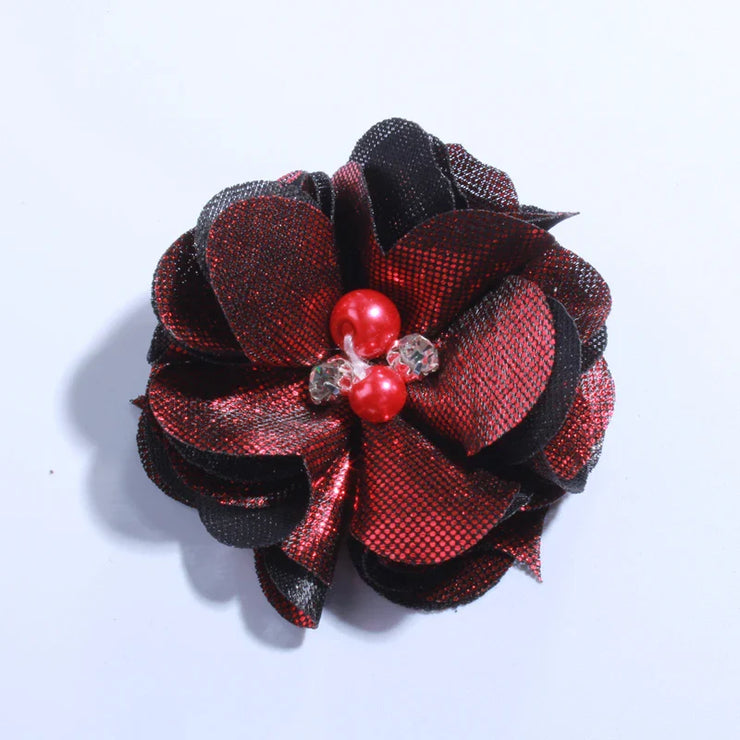 5CM Hot Sale Metallic Fabric Flower