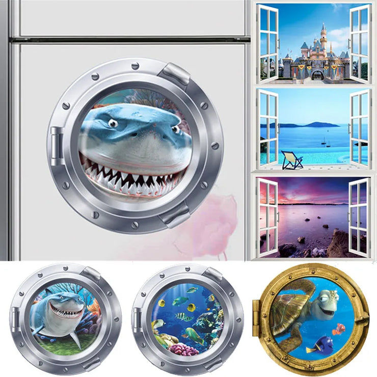 Seabed Fish Bubble NEMO Wall Sticker Cartoon Wall Sticker For Kids Rooms Bathroom Home Decor Nursery quarto Decals Poster