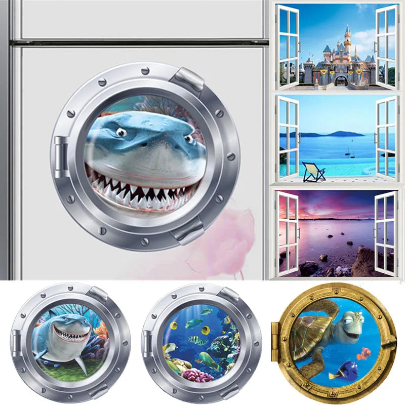 Seabed Fish Bubble NEMO Wall Sticker Cartoon Wall Sticker For Kids Rooms Bathroom Home Decor Nursery quarto Decals Poster