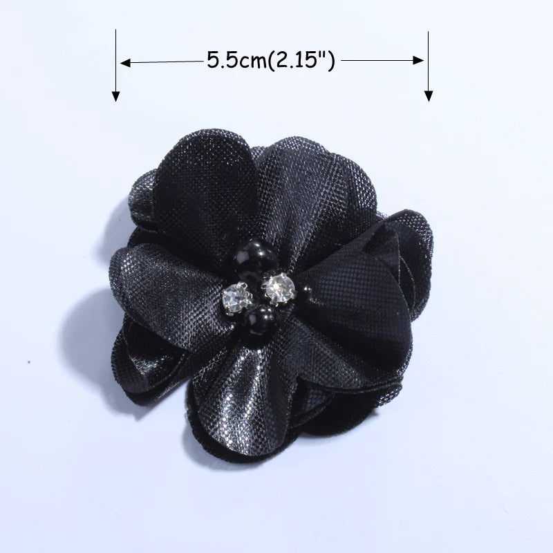 5CM Hot Sale Metallic Fabric Flower