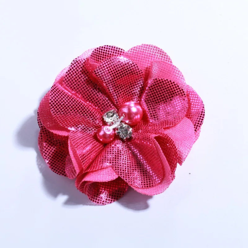 5CM Hot Sale Metallic Fabric Flower