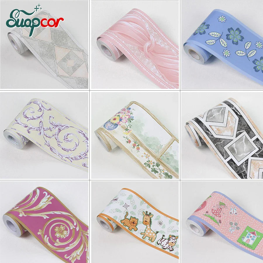 -Adhesive Waistline Wall Stickers Living Room Skirting Line Kitchen Bathroom Waterproof Kindergarten Decorative Film
