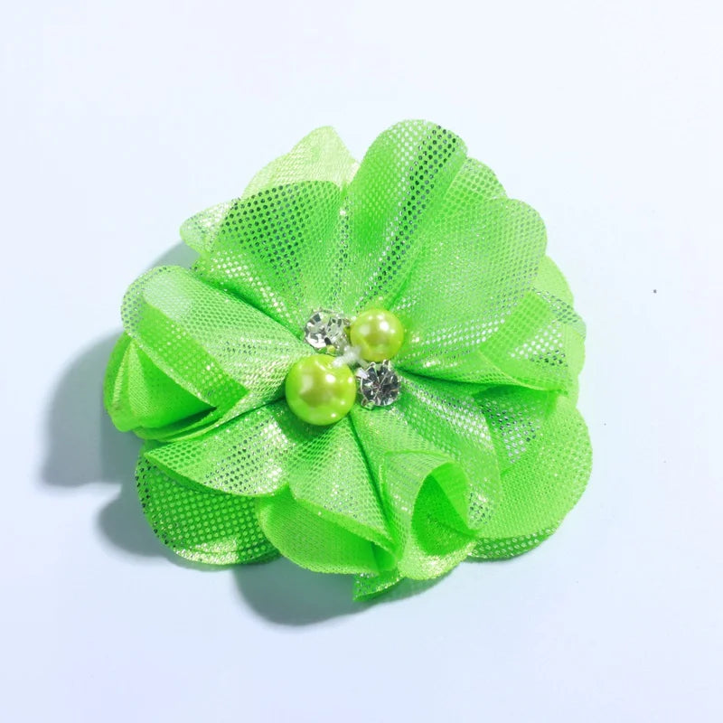 5CM Hot Sale Metallic Fabric Flower
