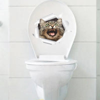 Vinyl Cat 3D Toilet Wall Stickers Hole View Bathroom Living Room Home Decor Decals Poster Background Waterproof Animals Mural