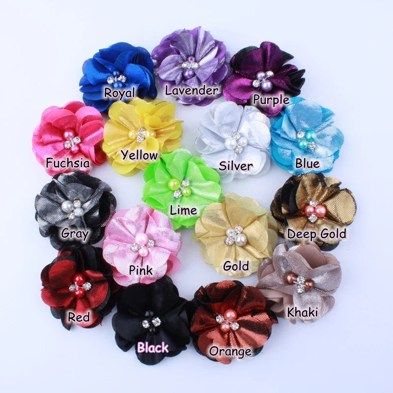 5CM Hot Sale Metallic Fabric Flower