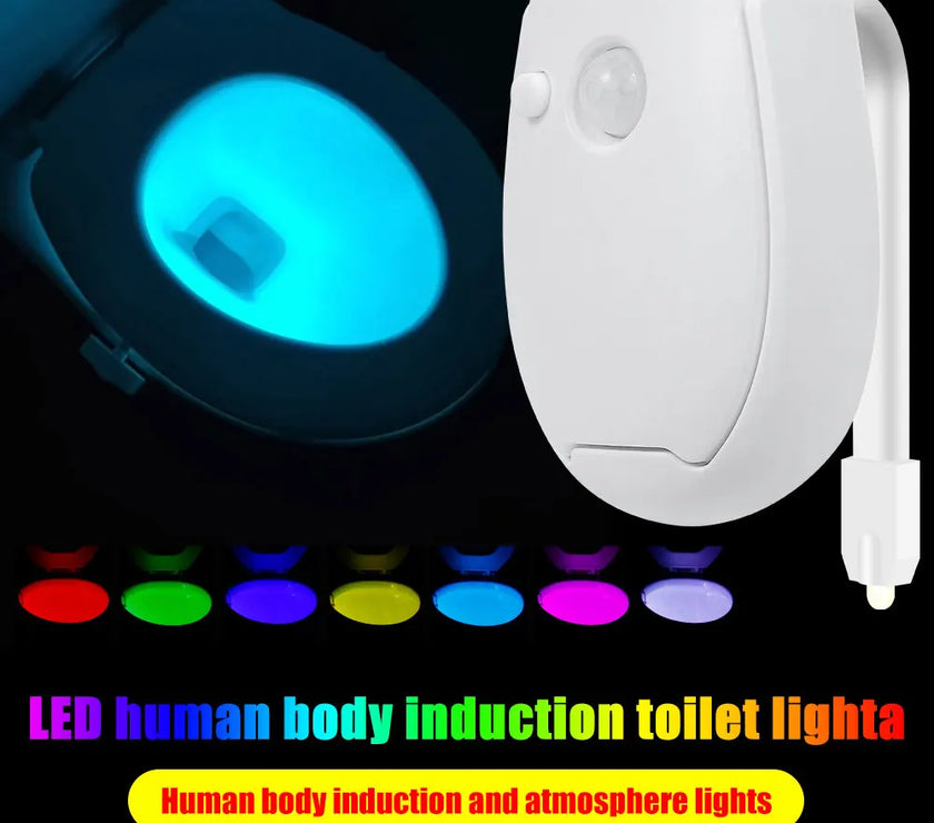 7 Color Smart PIR Motion Sensor Toilet Seat Night Light Waterproof Backlight For Bowl LED Luminaria Lamp WC Light Home Supply