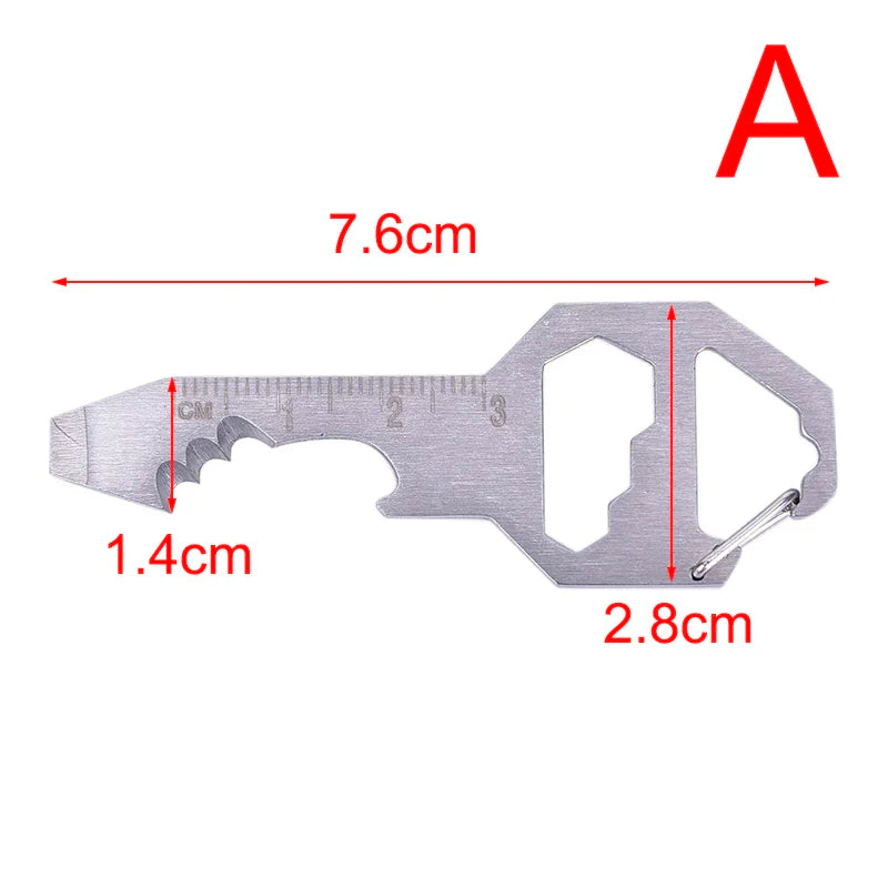 Multitools EDC Stainless Steel Keychain Outdoor Survival Gear Gadget Bottle Opener Multi Pocket Tool Pendant Keyring