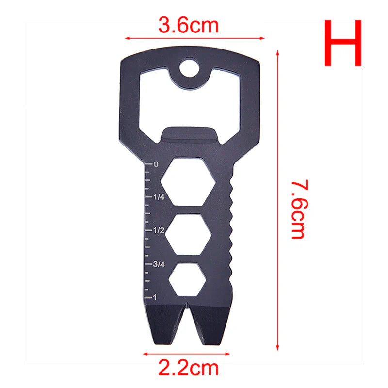 Multitools EDC Stainless Steel Keychain Outdoor Survival Gear Gadget Bottle Opener Multi Pocket Tool Pendant Keyring