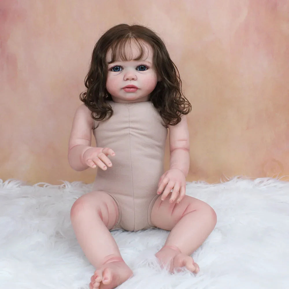 Size 3D Skin Silicone Reborn Girl Baby Doll