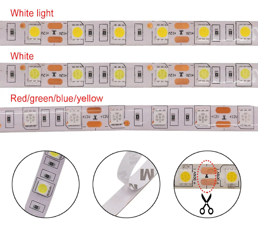 Waterproof Flexible Led Tape Ribbon Power Plug Kit 12