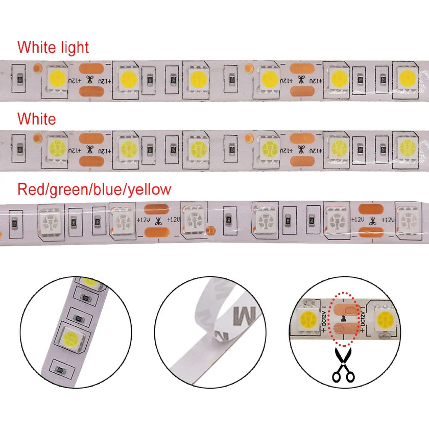 Waterproof Flexible Led Tape Ribbon Power Plug Kit 12