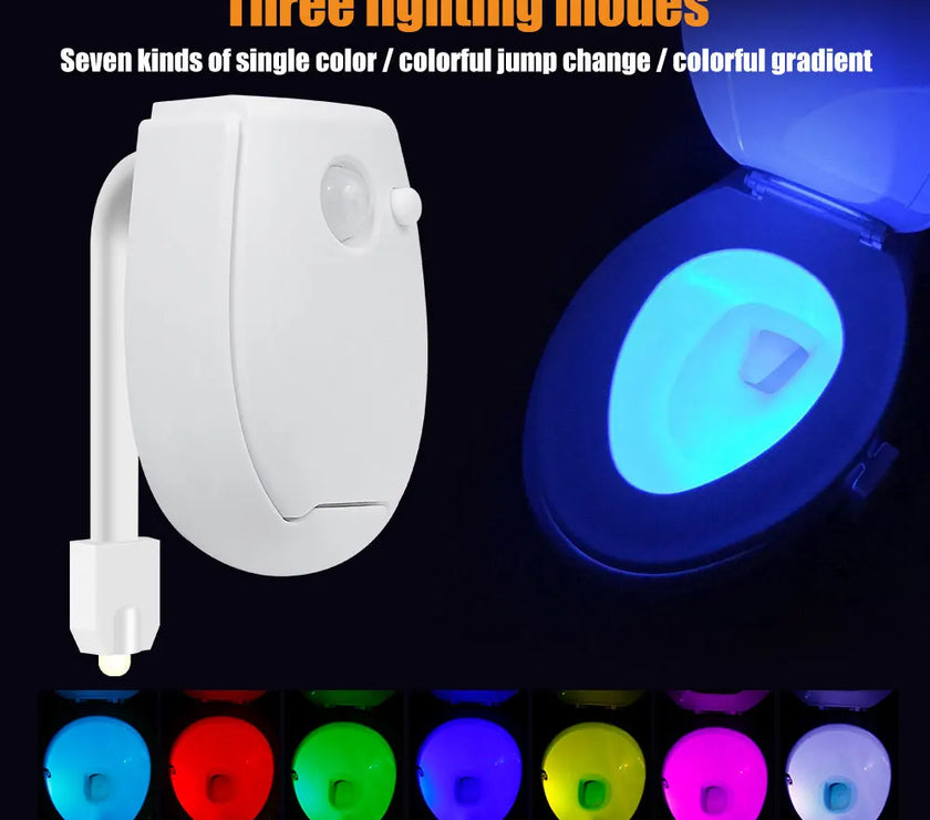7 Color Smart PIR Motion Sensor Toilet Seat Night Light Waterproof Backlight For Bowl LED Luminaria Lamp WC Light Home Supply