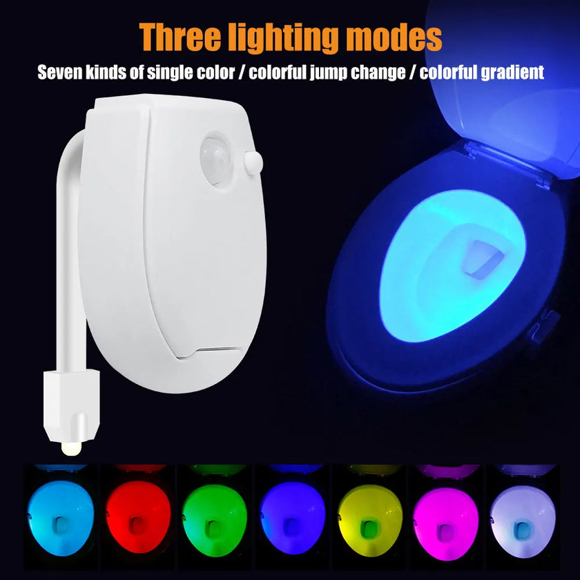 7 Color Smart PIR Motion Sensor Toilet Seat Night Light Waterproof Backlight For Bowl LED Luminaria Lamp WC Light Home Supply