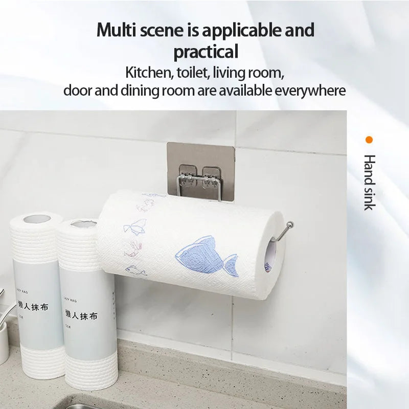 Kitchen Toilet Paper Holder Tissue Holder Hanging Bathroom Toilet Paper Holder Roll Paper Holder Towel Rack Stand Storage Rack
