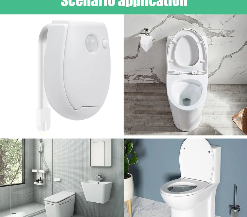 7 Color Smart PIR Motion Sensor Toilet Seat Night Light Waterproof Backlight For Bowl LED Luminaria Lamp WC Light Home Supply