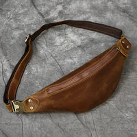 Waist Bag Mini Travel Fanny Chest Pack Cowhide Belt Bag Male Small Waist Bag