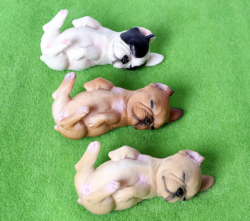 Realistic French Bulldog Figurines Solid Dog Model Figures Toys Christmas Birthday Gift Party Decoration for Kids Toddlers