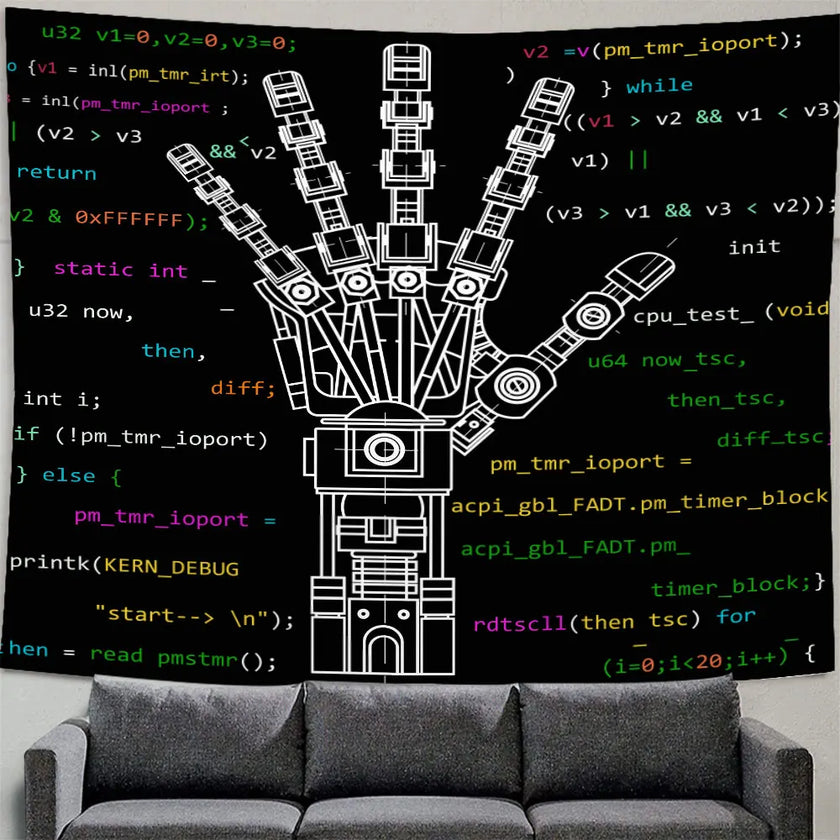 Playboi Carti Die Lit Tapestry Green Day American Idiot Tapestries Drawing Model Of The Robot Arm Wall Hanging Home Decoration