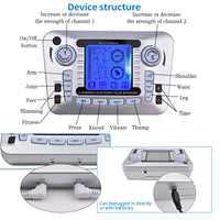 Electric Pulse Massager Tens EMS Muscle Stimulator 12Modes Digital Therapy Machine Massager Pain Relief Tool Health Care Machine