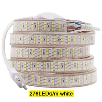 Row 220V Power SMD2835 Waterproof LED Ribbon Rope Lights Home Decoration Lighting Warm White